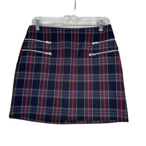 Forever 21 Skirt Womens Medium Red Blue Tartan Plaid‎ Mini Academia Schoolgirl